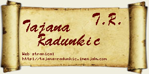 Tajana Radunkić vizit kartica